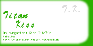 titan kiss business card
